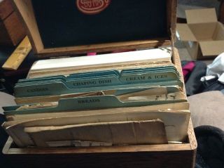 Antique Wooden Recipe Boxes (2),  Includes Over 200 Handwritten/clipped Recipes