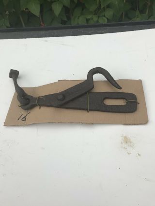 Antique Blacksmith Made Forged Door Clasp & Hook Sneck