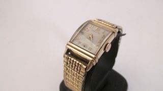 Antique Art Deco Men 14k Yellow Gold Fill Hamilton 19J Wristwatch.  Ser 163375 NR 2