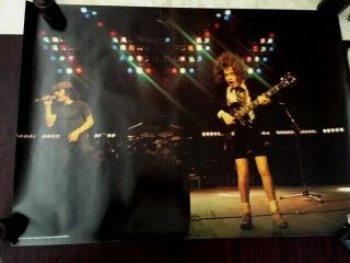 Real Vintage Ro Poster Angus Young Hard Rock Band Ac/dc Guitar Stage Johnson B8