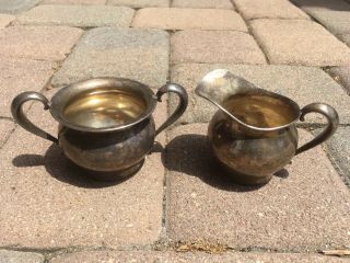 Sterling Silver Cream And Sugar Set,  925 Sterling Silver - Needs Polishing