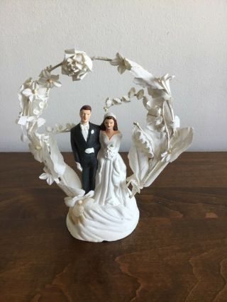 Vintage 1949 Wedding Cake Topper Bride & Groom P&h 70c