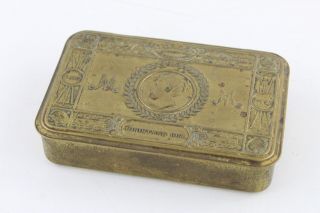Antique Ww1 Brass Princess Mary Christmas Tin (134g)