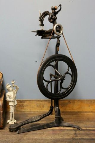 Antique Willcox & Gibbs Sewing Machine Treadle Wheel With Pedal Dental Hat Rare