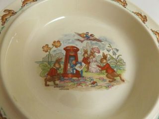 Antique 1920 ' s Child ' s Divided Warming Dish Bunnykins by Royal Doulton 2