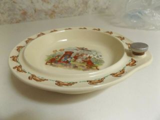 Antique 1920 ' s Child ' s Divided Warming Dish Bunnykins by Royal Doulton 3