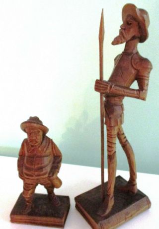 Don Quixote & Sancho Hand - Carved Wooden Statues Figures,