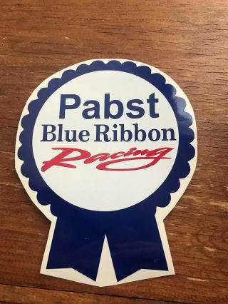 4 " X 6 " Pabst Blue Ribbon Racing (blue,  Red And White Sticker)