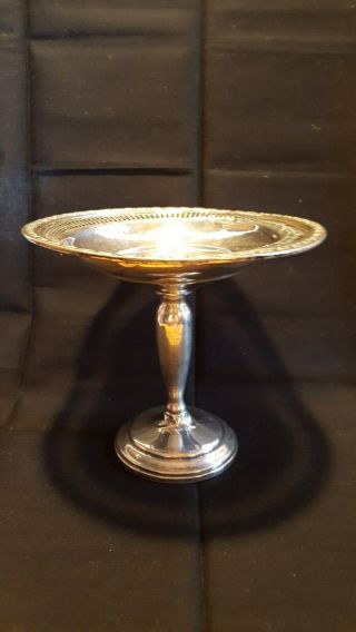 Elegant Antique Mueck - Carey Co Sterling Silver Pedestal Compote Candy Dish 211g.