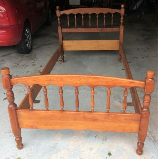Vintage L.  & J.  G.  Stickley Cherry Valley Twin Single Spindle Bed Frame