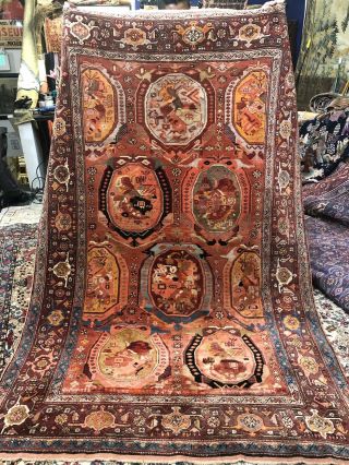 Auth: Antique Caucasian Rug Rare Karaba Powerful Armenian Masterpiece 5x8 Nr