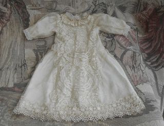 Gorgeous Antique Lace Dress For 24 - 26 " French Bebe Bru,  Jumeau Etc.