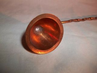 Vintage Copper Candle Snuffer Twisted Handle 11 Inch Patina Aged 5