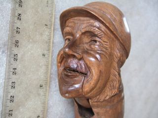 Antique Carved Wooden Elderly Gentleman 
