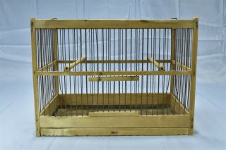 Antique Wood & Wire Early Primitive Bird Cage With 2 Perches 06599