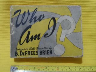Who Am I? 1942 Antique/vintage Bible Trivia Card Quiz Game By B Defrees Brien