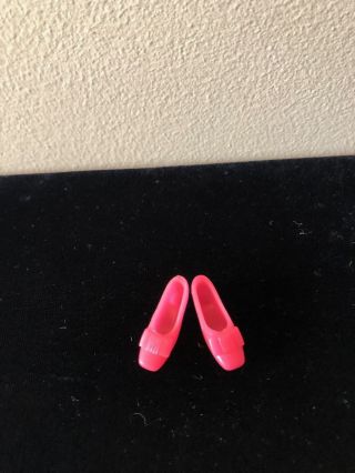 Vintage Barbie Doll Francie Shoes Hot Pink Bow Soft The Combo Lace Pace 1216