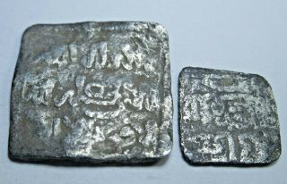 12th - 13th Century Spanish Morocco Islamic Silver 1 And 1/2 Dirham Antique Coin