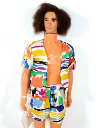 Dressed Barbie Doll Vintage Ken In Matching Shirt And Shorts