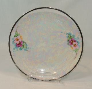 Antique Thomas Jorgensen Hand Painted Porcelain Plate Flowers Artist Signed