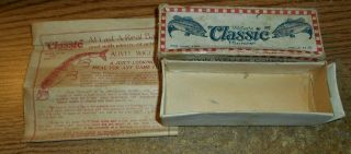 EARLY WELLER CLASSIC MINNOW LURE BOX WITH PAPER/VERY RARE 2