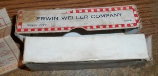 EARLY WELLER CLASSIC MINNOW LURE BOX WITH PAPER/VERY RARE 3