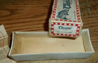 EARLY WELLER CLASSIC MINNOW LURE BOX WITH PAPER/VERY RARE 6