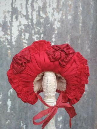 Marvelous Antique Silk Bebe Doll Bonnet,  German/french Antique Doll
