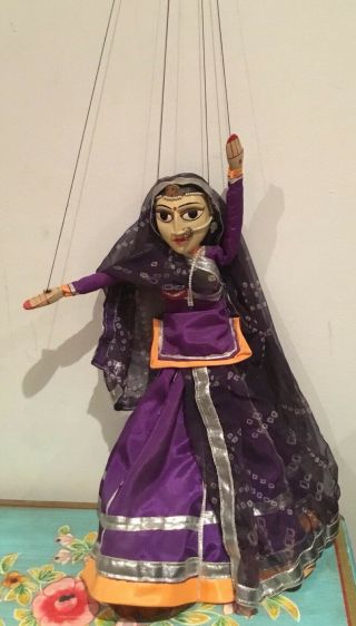 Vintage Indian Wooden Puppet Doll
