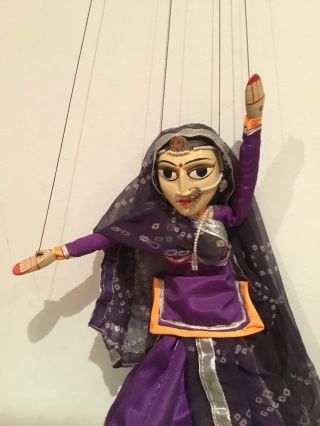 Vintage Indian Wooden Puppet Doll 2