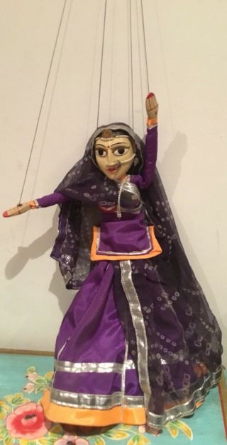 Vintage Indian Wooden Puppet Doll 4
