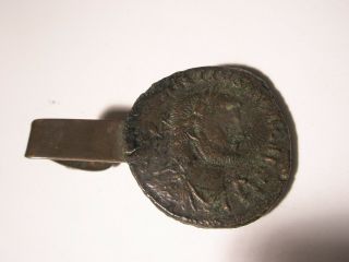 Ancient Coin Vintage Tie Bar Clip Roman French Hispanola Portugal Father 