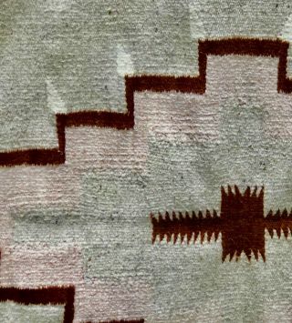 Early Antique Vintage Navajo Rug Blanket Large 72” X 44” 3