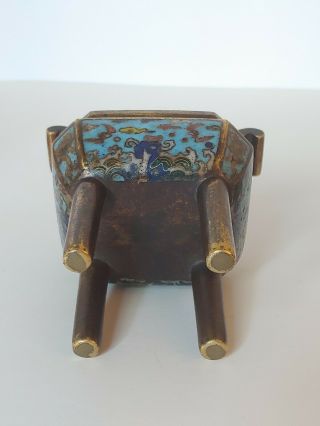 Antique Chinese Bronze And Cloisonne Incense Burner Censer. 10