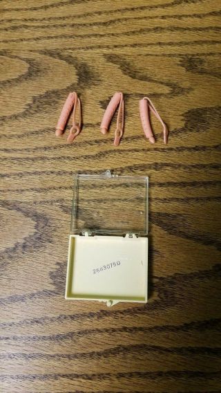Vintage 1950s Group Of 3 Ginny Pink Rubbers Curlers Doll Accessory