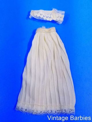Barbie Doll Sized White Slip & Bra Near Vintage 1960 