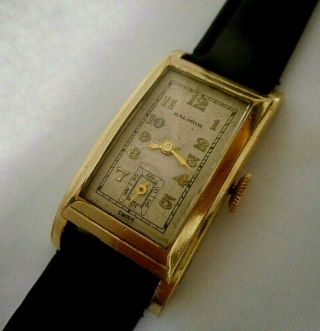 Rare Antique/vintage Mens Galmor Swiss Curvex Wrist Watch 17 Jewels
