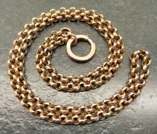Antique Rose Rolled Gold / Gold Filled Large Linked Faceted Belcher Chain,  22 ".
