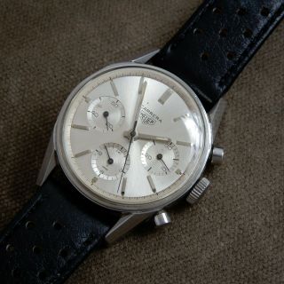 HEUER Carrera 12 First Execution Vintage 1964 Calibre Valjoux 72 Silver Dial 2