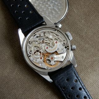 HEUER Carrera 12 First Execution Vintage 1964 Calibre Valjoux 72 Silver Dial 5