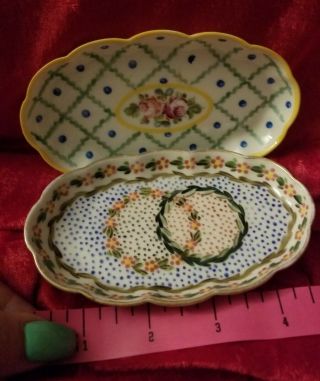 TWO ANTIQUE SEVRES FRENCH PORCELAIN CANDY DISHES MARKED 5