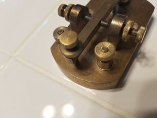 VERY RARE Signal Electric Mfg Antique Brass Morse Code Telegraph Key Ham Radio 4