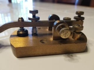 VERY RARE Signal Electric Mfg Antique Brass Morse Code Telegraph Key Ham Radio 5