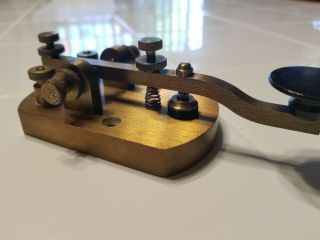VERY RARE Signal Electric Mfg Antique Brass Morse Code Telegraph Key Ham Radio 6