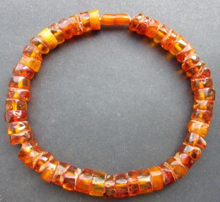 Antique Natural Baltic Amber Beads Necklace 72.  2g.
