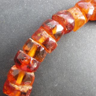 Antique Natural Baltic Amber Beads Necklace 72.  2G. 3