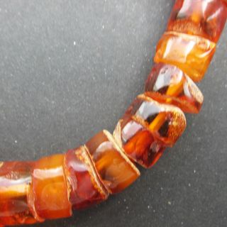 Antique Natural Baltic Amber Beads Necklace 72.  2G. 5