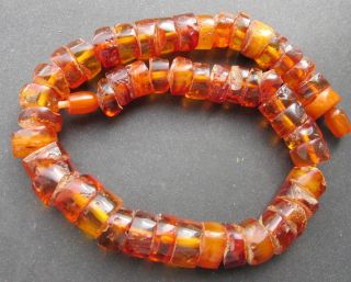 Antique Natural Baltic Amber Beads Necklace 72.  2G. 6