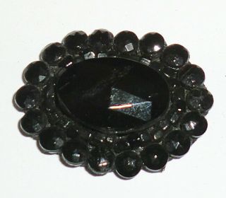 Vintage Antique Victorian Edwardian Black Glass Mourning Beaded Applique Small