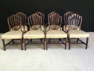 Set of 8 Grand Hepplewhite style chairs Pro French polished 9